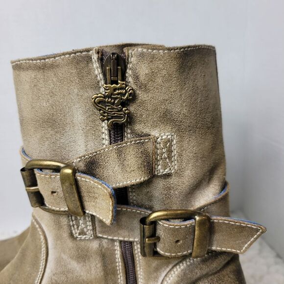 Mark Nason Skidway Dragon Rock Boots Mens Size 10.5 Brown Suede Shoes Rare.Boot